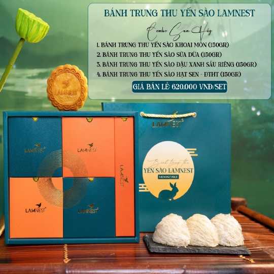 Bánh Trung Thu Yến Sào Lamnest | Combo 4 Bánh Trung Thu Yến Sào Sum Vầy