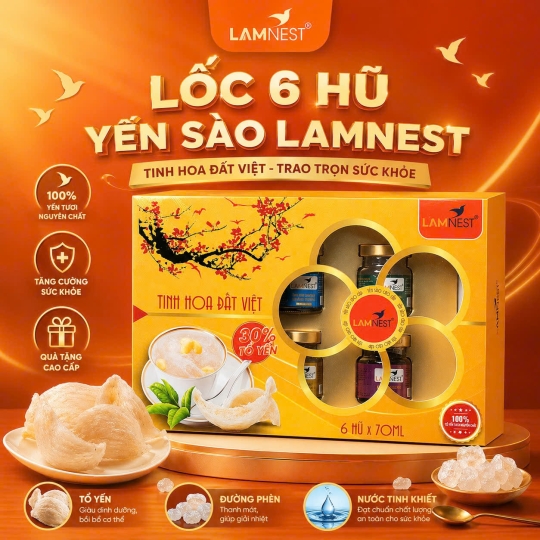 Combo lốc 6 hũ yến sào Lamnest